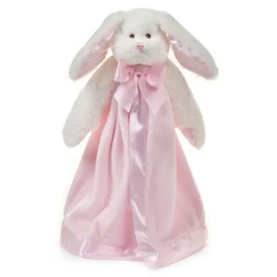 Bearington Baby Bunny Snuggler, 15 Inch Pink Rabbit Plush Stuffed Animal Security Blanket Lovey for Babies image {6}