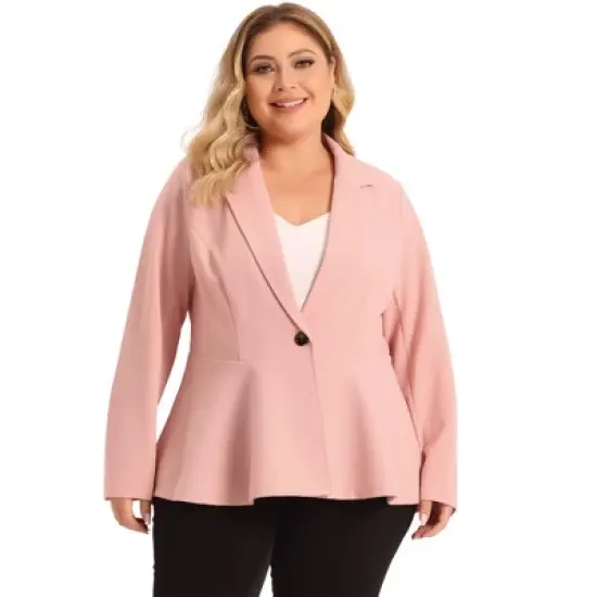 Agnes Orinda Women's Plus Size High-Low Hem Workwear Formal Peplum Blazers image {17}