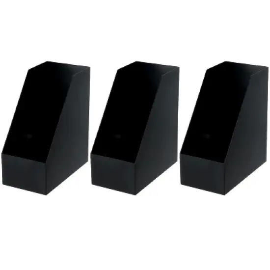 YBM Home Wide Plastic Magazine Holders, Pack of 3 image {3}