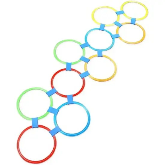 Blue Panda 29 Pieces Hopscotch Outdoor Games for Kids, 10 Rings, 4 Bean Bags, 15 Connectors image {3}