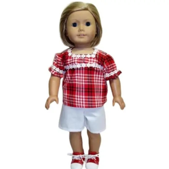 Doll Clothes Superstore Matching Cotton Shorts and Shirt for Girl and Dolls Size 12.5 image {2}