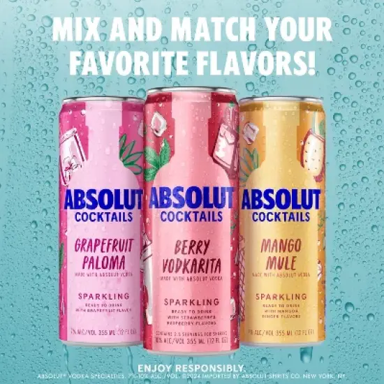 Absolut Berry Vodkarita Sparkling Vodka Cocktail - 4pk/355ml Cans image {2}