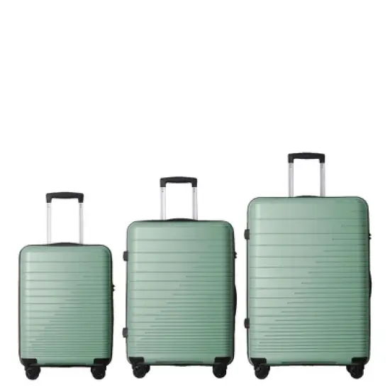MAYEERTY 3 Piece Lightweight Luggage Set, PP Hardshell Carry on Suitcase with Spinner Wheels & TSA Lock, Green - 20"/24"/28" image {10}