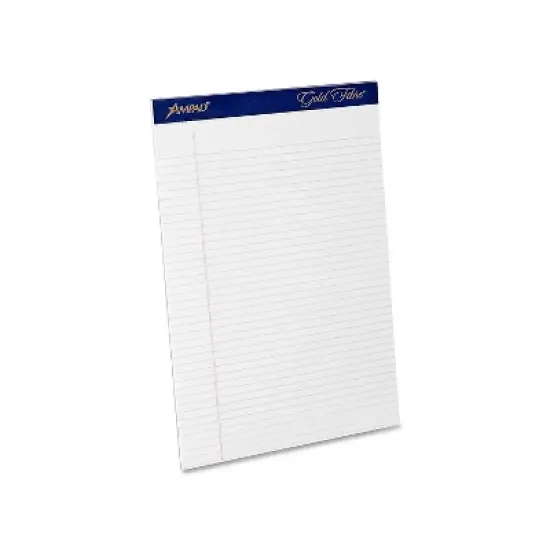 Ampad Gold Fibre Notepads 8.5" x 11.75" Narrow Ruled White 353195 image {3}
