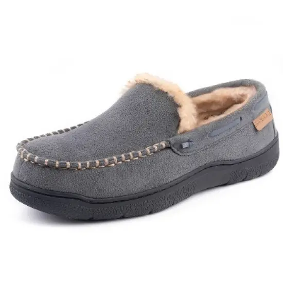 RockDove Men's Carter Faux Fur Lined Microsuede Moc Slipper image {8}