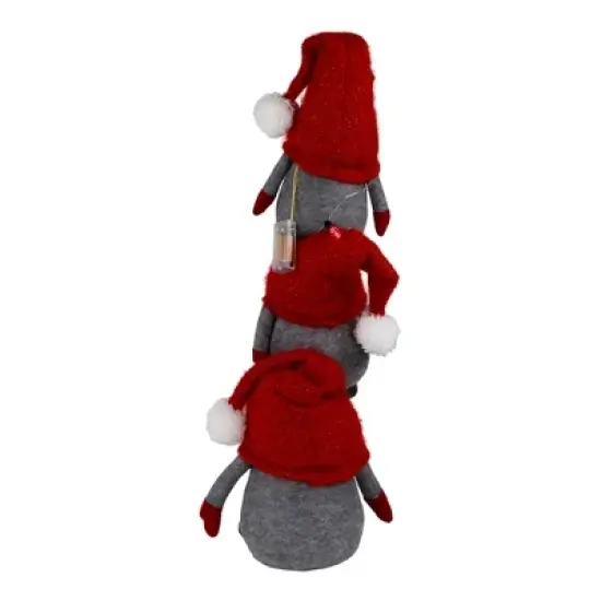 Northlight LED Lighted Triple Stacked Gnomes Christmas Decoration - 26" - Multicolor Lights image {5}