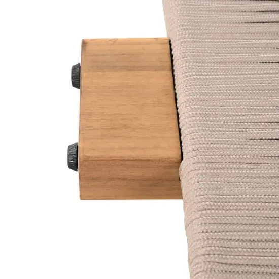 Christopher Knight Home Lariya Outdoor Adjustable Acacia Wood and Rope Chaise Lounge with Water-Resistant Cushions (Set of 4) image {7}