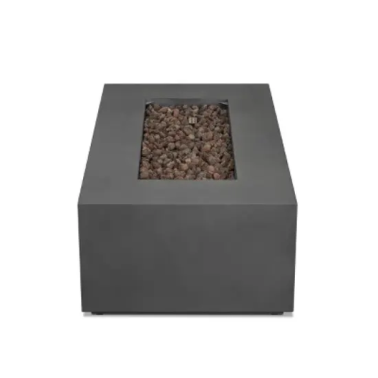 Aegean Small Rectangle Fire Table with NG Conversion Weather Slate - Real Flame image {3}