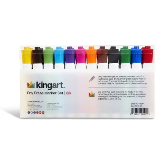 KINGART Dry Erase Markers 36 pc image {7}