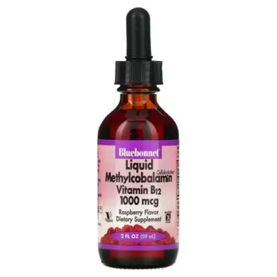 Bluebonnet Nutrition Liquid CelluarActive Methylcobalamin Vitamin B12, Raspberry, 1,000 mcg, 2 fl oz (59 ml) image {4}