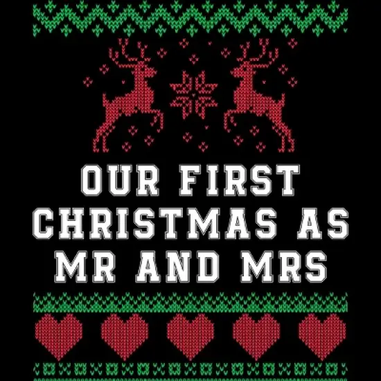 Men's Design By Humans Our First Christmas As Mr & Mrs T-Shirt By UnlockedHTK Tank Top image {1}