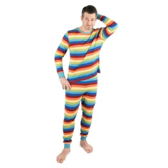 Leveret Mens Two Piece Cotton Striped Pajamas image {5}