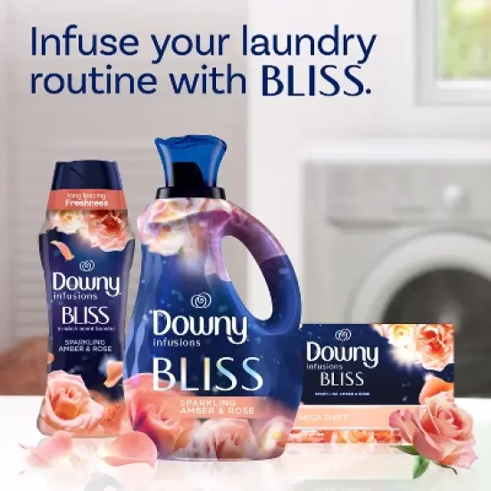 Downy Infusions Bliss Sparkling Amber & Rose Scent Liquid Fabric Softener image {3}