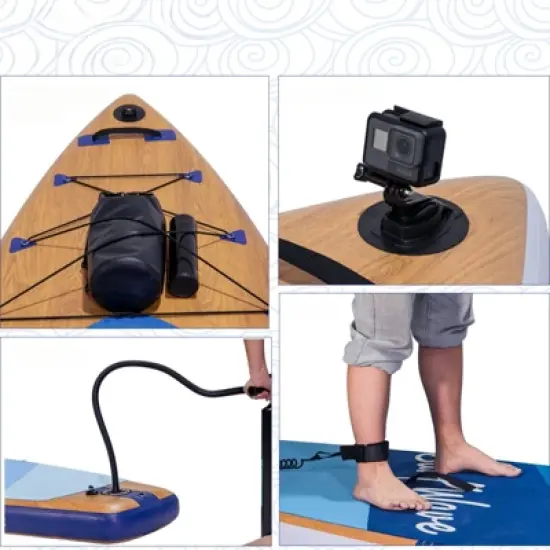 DSVIMOY 11' Stand Up Paddle Board with Accessories, Purple & Brown, 132"*33"*6" image {3}