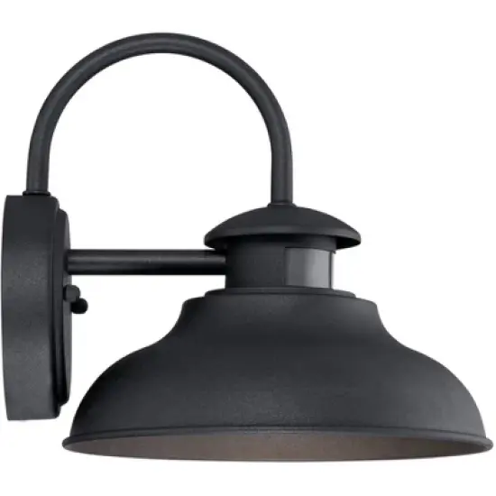 John Timberland Midland Industrial Outdoor Wall Light Fixture Black Motion Sensor Dusk to Dawn 9" for Post Exterior Barn Deck House Porch Yard Patio image {4}