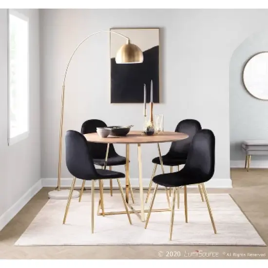 Set of 2 Pebble Contemporary Dining Chairs Gold/Black - LumiSource image {8}