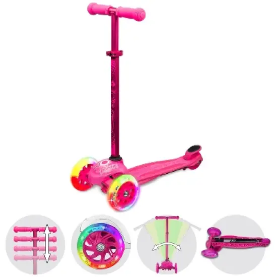 Crazy Skates Joey Glo Kick Scooter With Led Light Wheels For Kids With Complete Safety Pad Set image {3}