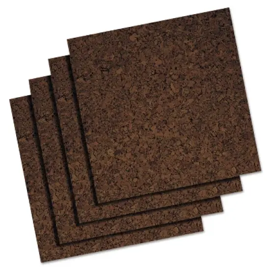 Quartet Cork Panel Bulletin Board Brown 12 x 12 4 Panels/Pack 101 image {4}