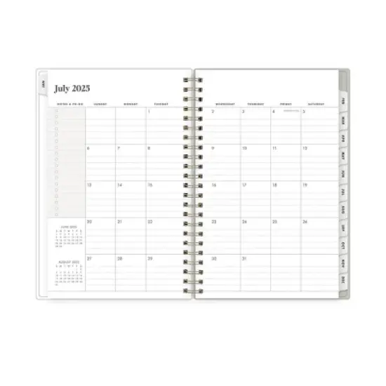 Blue Sky The Everygirl 5"x8" 2025-2026 Weekly/Monthly Wirebound Planner Printed Caro Gray Stripe image {4}