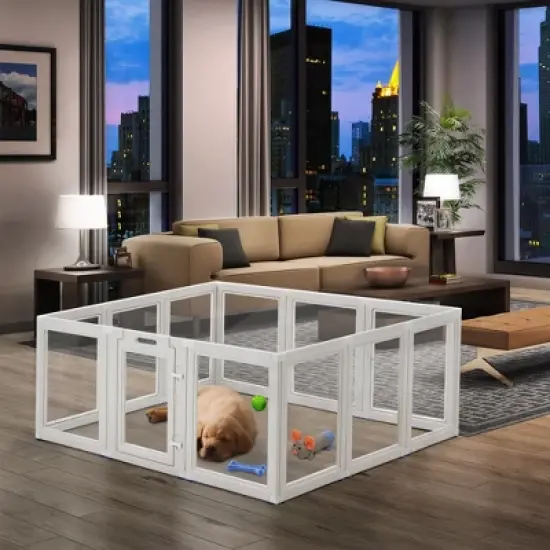 Erommy 10-Panel Dog Playpen With Door, Easy Assembly Pet Playpen for Cats, Dogs, Rabbits and Other Small Animals image {2}