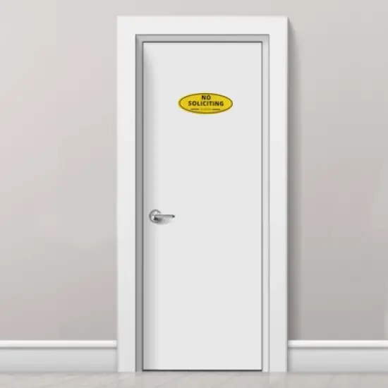 Unique Bargains Waterproof Self-Adhesive Decor Hotel Home Business No Soliciting Sign 2 Pcs image {3}