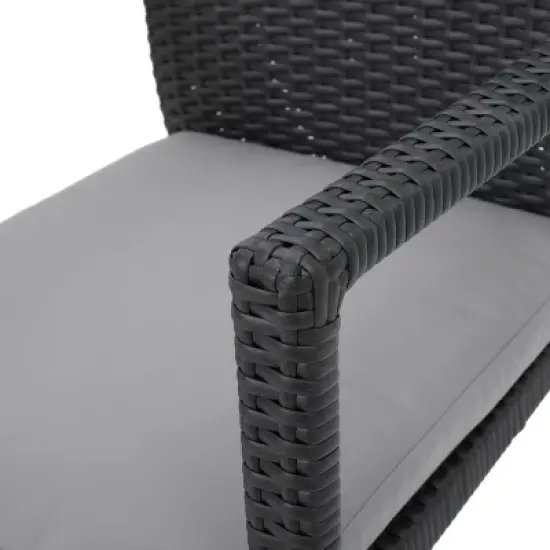 Christopher Knight Home Garner Outdoor Acacia Wood and Wicker 7 Piece Dining Set with Cushion image {9}