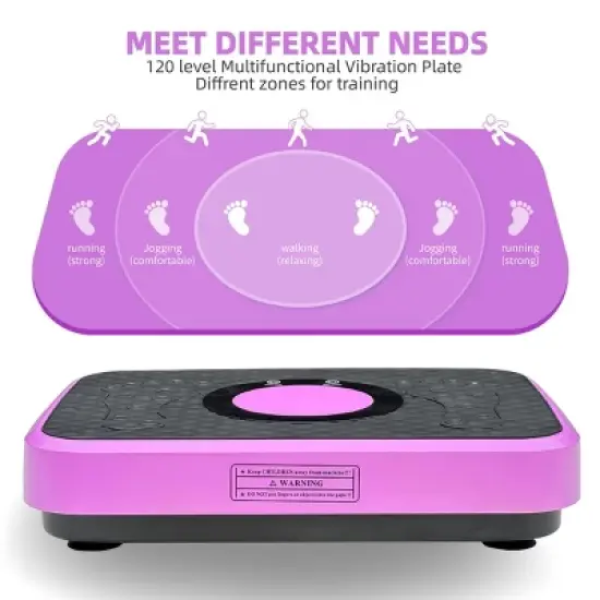 SEVOBAL Vibration Plate Fitness Platform Whole Body Lymphatic Drainage Fat Burning Shaking Workout Board Home Gym Exercise, Purple, 20.5"*14.2"*4.5" image {4}