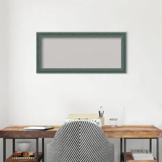 33"x15" Upcycled Wood Frame Gray Cork Board Teal - Amanti Art image {6}