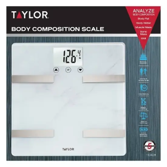 Taylor BIA Weight Tracking Digital Scale - Marble Design image {4}