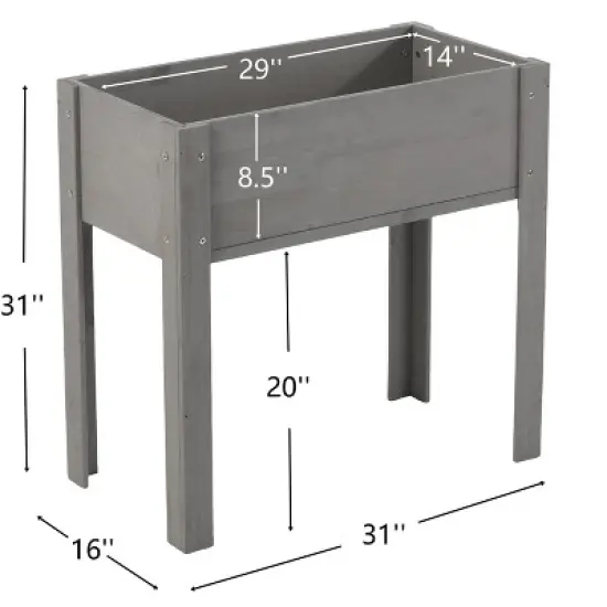 Whisen Elevated Wooden Garden Bed with Legs image {7}