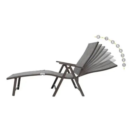 2pc Outdoor Aluminum Adjustable Chaise Lounges - Crestlive Products image {5}