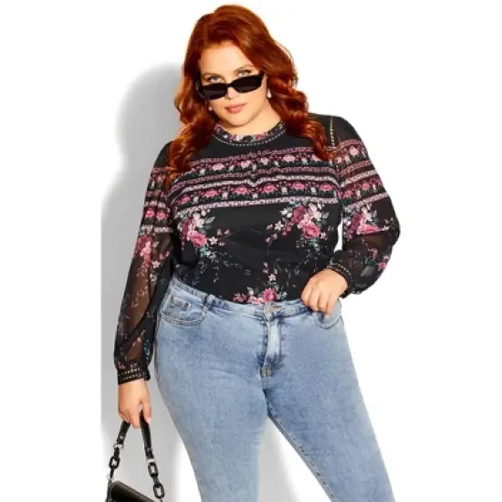 Women's Plus Size Adele Top - black | CITY CHIC image {5}