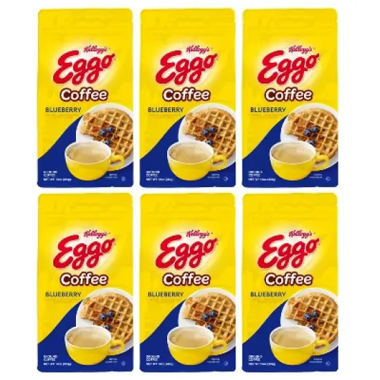Eggo Blueberry Waffle Flavored Ground Coffee, Fair Trade Cert. 10 Oz Bag, 6 pack image {3}