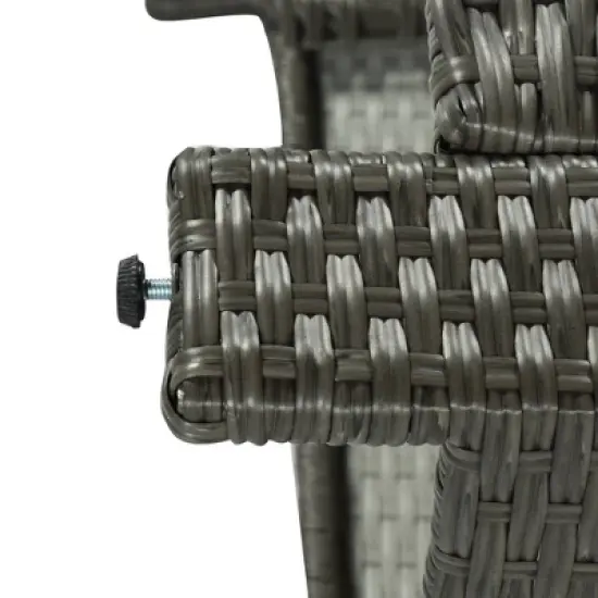 6pc Outdoor Wicker Set with Loveseats, Sofa, Chair, Coffee Table & Bench - Beige - GODEER image {2}