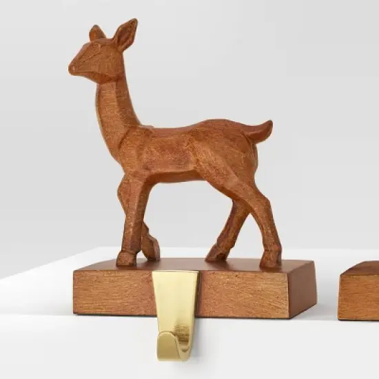 4pk Christmas Natural Carved Looking Deer - Wondershop&trade; image {3}