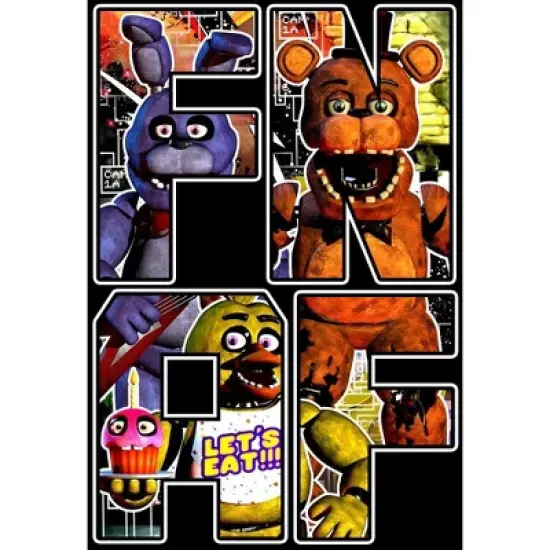 Five Nights At Freddy's FNAF Graphics Boy's Black T-shirt image {1}