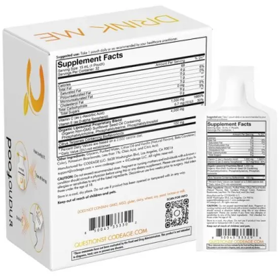 Codeage Liposomal Vitamin C Liquid Supplement with Phospholipids & Vitamin E - 32ct image {1}