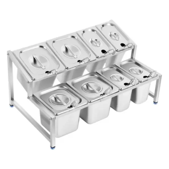 YIYIBYUS 2-Tier Stainless Steel Expandable Spice Rack, 8 Pans image {8}