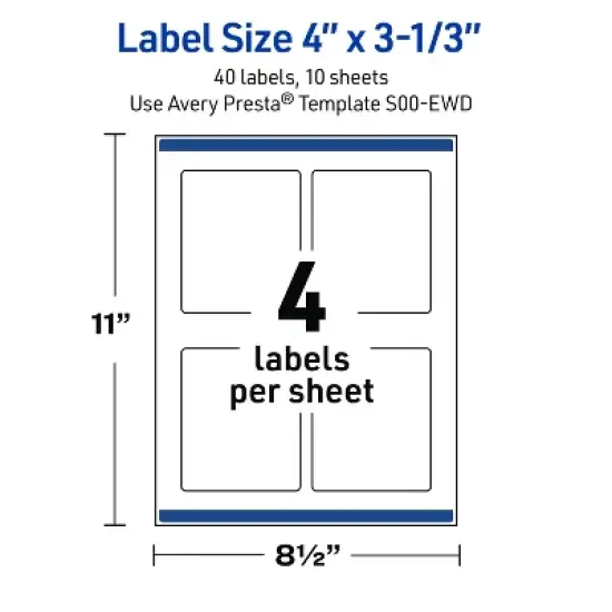 Avery Rectangle Labels, Gold Blush Pattern, 4" x 3-1/3" image {4}