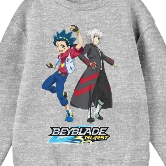 Beyblade Burst Valt & Shu Crew Neck Long Sleeve Athletic Heather Youth Sweatshirt image {1}