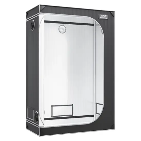 VEVOR Grow Tent, High Reflective 2000D Hydroponic Indoor Plant Growing System with Observation Window, Tool Bag, Floor Tray, 4x2&rsquo;, Black/Gray image {6}