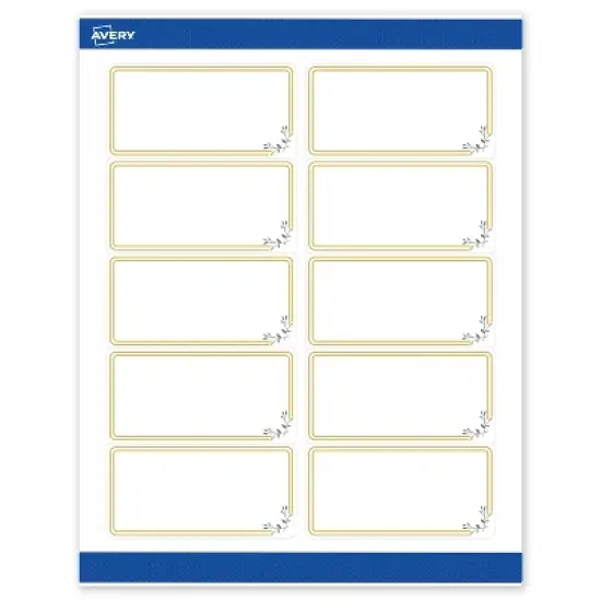 Avery 2" x 4" Labels, Gold Double Border with Florals, 100 ct image {8}