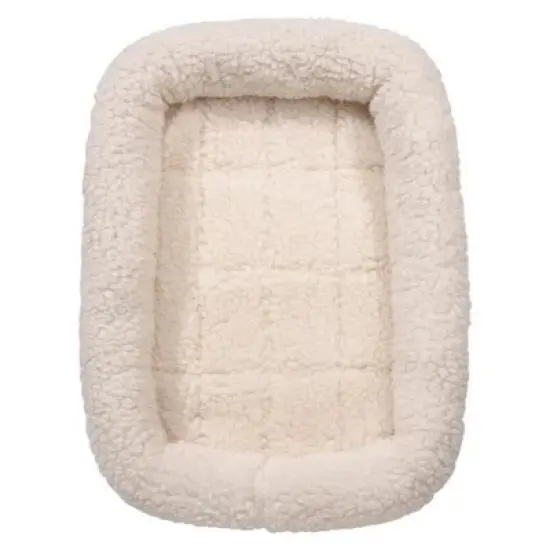 Slumber Pet High Pile Fleece Bumper-Style Crate Pet Bed - Natural image {2}