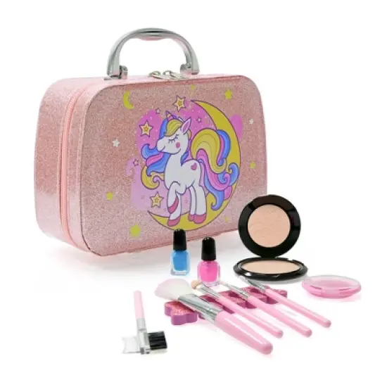 Contixo Unicorn Kids Makeup Set Glittery Fun with Brushes, Polish & Pretend Glam! image {8}