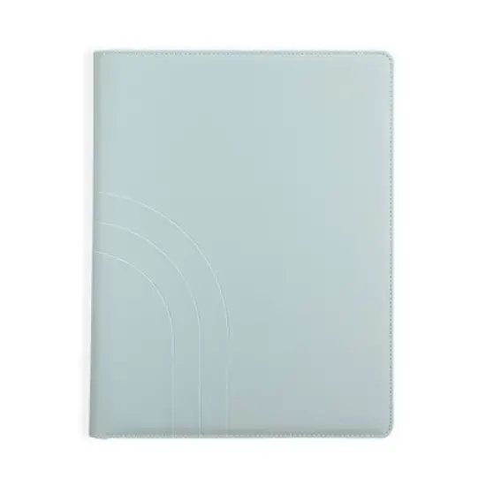 Altitude Padfolio 10"x12.5" Vegan Leather Seafoam Blue Debossed Arch image {1}