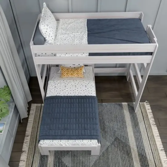 Max & Lily Farmhouse Twin over Twin L-Shaped Bunk Bed image {4}