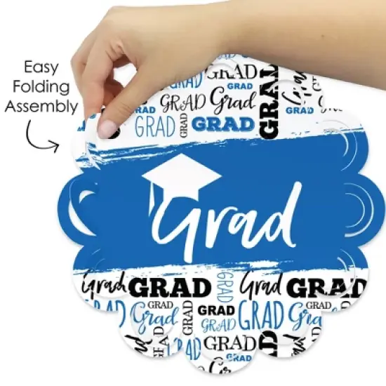 Big Dot of Happiness Blue Grad - Best is Yet to Come - Royal Blue Graduation Party Round Table Decorations - Paper Chargers - Place Setting For 12 image {3}