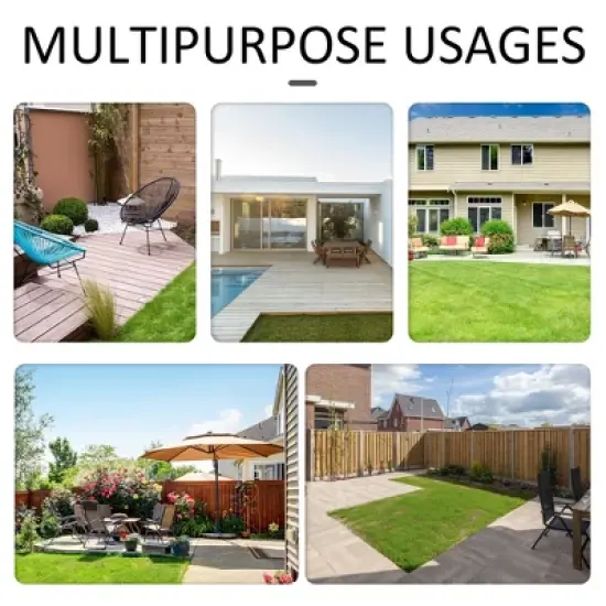 Outsunny 6 PCS Patio Dining Set All Weather Rattan Wicker Furniture Set with Wood Grain Top Table and Soft Cushions image {6}