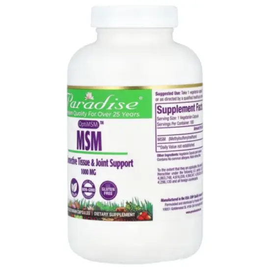 Paradise Herbs OptiMSM&trade;, MSM, 1,000 mg, 180 Vegetarian Capsules image {3}