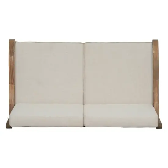 Christopher Knight Home Tulip Patio Rustic Acacia Wood Loveseat with Water-Resistant Cushions image {5}